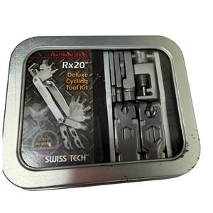 Swiss+Tech Rx20 Deluxe Cycling Tool Kit Platinum Series 20-in-1 w/‎ Tin Case